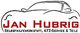 Logo: Skizze eines Autos mit dem Text "Jan Hubrig, Selbsthilfewerkstatt, KFZ-Service & Teile".
