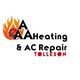 Logo of AAA Heating & AC Repair Tolleson, featuring flames and HVAC symbols.