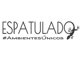 Texto: ESPATULADO #AmbientesÚnicos con figura de lagartija al lado.