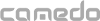 Der Text "comodo" in grauer, eckiger Schriftart auf weißem Hintergrund.