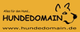 Logo mit Text "Alles für den Hund. HUNDODOMAIN" und einer stilisierten Hundegrafik.