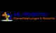 Logo von ML Robotik mit buntem Symbol und Text „Dienstleistungen & Robotik“ auf schwarzem Hintergrund.