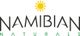 Logo mit der Aufschrift "Namibian Naturals" und einer stilisierten Sonne darüber.