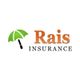 Logo of Rais Insurance with a green umbrella icon.