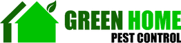 Green Home Pest Control logo with a green house and leaf design.