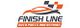 Logo of "Finish Line Auto Parts and Repair," featuring a stylized car and checkered flags.
