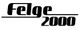 Schwarzes Logo mit dem Schriftzug "Felge 2000" in stilisierter Schrift auf weißem Hintergrund.
