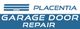 Logo for Placentia Garage Door Repair with blue text and a stylized garage door icon.