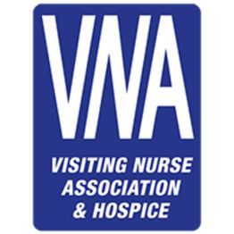 Blue logo with "VNA Visiting Nurse Association & Hospice" in white text.