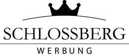 Logo mit Krone über dem Wort "Schlossberg" und "Werbung" darunter.