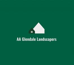 AA Glendale Landscapers logo with a house icon on a green background.