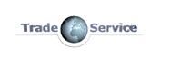 Logo mit Globus zwischen den Wörtern "Trade" und "Service" in blauer Schrift.