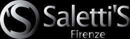 Logo di "Saletti'S Firenze" con scritta argentata su sfondo nero.