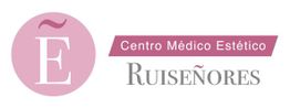 Logo del Centro Médico Estético RUISEÑORES, fondo blanco, letras rosas y grises.