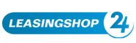Blau-weißes Logo mit dem Text "LEASINGSHOP 24" auf einer ovalen blauen Form.