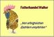 Illustration von Huhn mit Text "Futterhandel Walter" und "Von erfolgreichen Züchtern empfohlen".