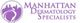 Logo of Manhattan Dermatology Specialists with cityscape and stylized figure in purple.