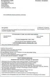 Ein Brief mit Informationen zu einem Preisrätsel-Gewinnspiel und den Gewinnern.