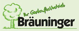Logo mit Baumzeichnung, Text: "Ihr Gartenfachbetrieb Bräuninger."