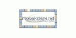 Rahmen aus bunten Mosaiksteinen mit der Aufschrift "mosaiksteine.net" in der Mitte.