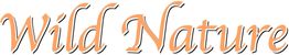 Der Schriftzug "Wild Nature" in stilisierter, orangefarbener Schrift auf weißem Hintergrund.