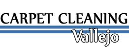 Text: "Carpet Cleaning Vallejo" with blue stripes.