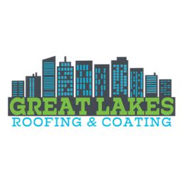 Skyline logo with "Great Lakes Roofing & Coating" text in green and blue.