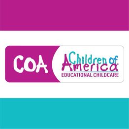 COA logo with "Children of America Educational Childcare" text on purple and teal background.