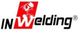 Logo mit Text "IN Welding" und Schweißer-Illustration im roten Quadrat.