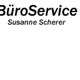 Text: "BüroService Susanne Scherer" auf weißem Hintergrund.