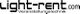 Text-Logo: "light-rent.com Veranstaltungstechnik" in schwarzer Schrift auf weißem Hintergrund.