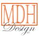 Logo with "MDH Design LLC" in orange and gray text on a white background.