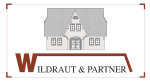 Logo von Wildraut & Partner mit Hauszeichnung und stilisiertem "W".