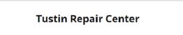 Text reading "Tustin Repair Center" in bold black font on a white background.