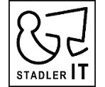 Logo von Stadler IT mit modernem schwarz-weiß Design und stylisierten Buchstaben.