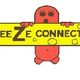 Een rode cartoonfiguur houdt een gele kaasvormige balk vast met de tekst "CheeZe Connection".