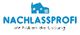 Blaues Haus-Symbol, Text "NACHLASSPROFI" und Slogan "Wir haben die Lösung" darunter.
