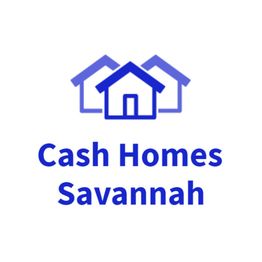Logo of Cash Homes Savannah featuring a blue house icon above the name.