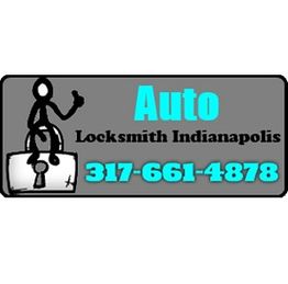 Auto locksmith ad with a locksmith figure and number: 317-661-4878.