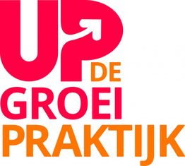 Logo met tekst: "De Groei Praktijk" en "Up" met een pijl omhoog.