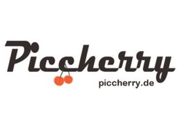 Logo mit Schriftzug "Piccherry" und Webseite "piccherry.de" mit zwei Kirsch-Icons.