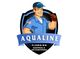 Cartoon handyman logo for Aqualine Plumbing, Electrical & Air Conditioning.