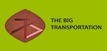 Logo featuring a brown geometric shape with "The Big Transportation" text on green background.