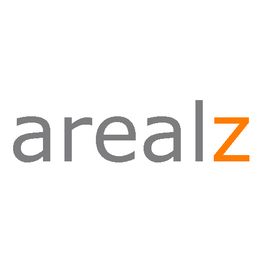 Logo mit dem Wort "arealz", wobei das "z" orange und der Rest grau ist.