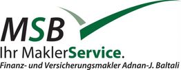 Logo von MSB Ihr MaklerService mit einem grünen Haken und dem Namen Adnan-J. Baltali.