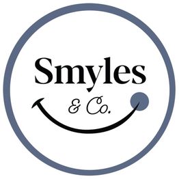 Logo with "Smyles & Co." and a smiley face design in a circular frame.