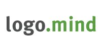 Textlogo mit der Aufschrift "logo.mind" in Schwarz und Grün.