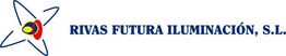Logotipo de Rivas Futura Iluminación, S.L. con estrella azul y círculos rojo y amarillo.