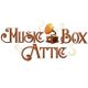 "Music Box Attic logo with a vintage gramophone design."