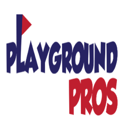 Text "Playground Pros" with a red triangle above the "P" in "Playground."